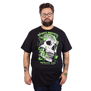 Camiseta Plus Size Caveira Madness Preto Jaguar.