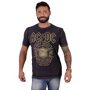 Camiseta ACDC Dirty Estonada Premium Preta Oficial