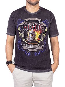 Camiseta ACDC Hells Bells Estonada Preta Oficial