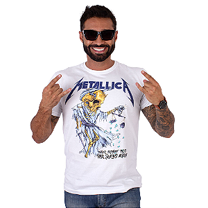 Camiseta Metallica Their Money Branca Oficial