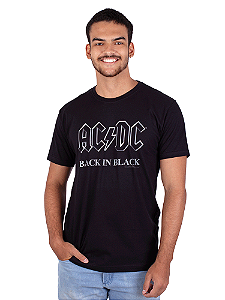 Camiseta ACDC Back in Black Preta Oficial