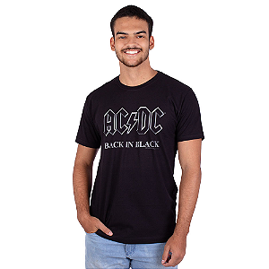 Camiseta ACDC Back in Black Preta Oficial