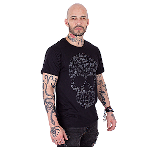 Camiseta Caveira Moto Icon.