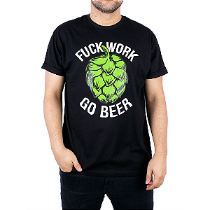 Camiseta Cerveja Go Beer Preta.