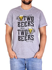 Camiseta Duas Cerveja Cinza Mescla.