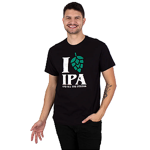 Camiseta Cerveja Amo Ipa Preta.