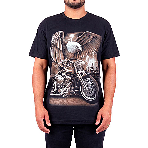 Camiseta Moto Águia Full Preta.