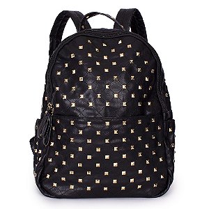 Mochila Com Rebites Preta