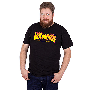 Camiseta Plus Size Motorcycle Preta.