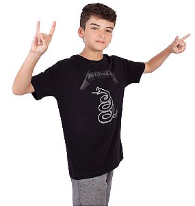 Camiseta Juvenil Metallica Black Álbum Preta Oficial