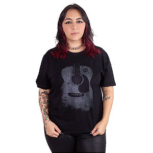 Camiseta Violão Preta.