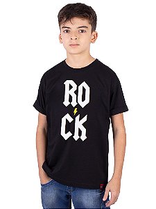 Camiseta Juvenil Rock Vert Preta