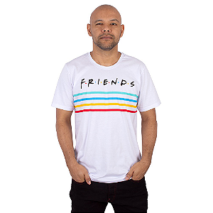 Camiseta Friends Listras Branca Oficial