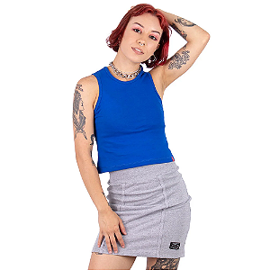 Blusa Cropped Básica Azul Royal