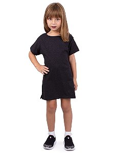 Vestido Infantil Tshirt Básico Preto Jaguar