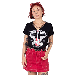 Blusa Corrente Guitarra Rock Preta
