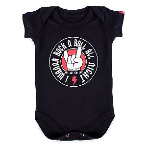 Body Bebê Quero Rock Preto