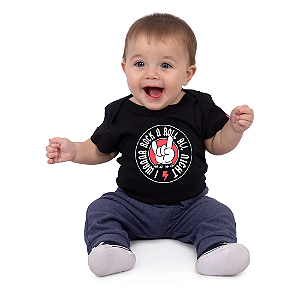 Body Bebê Quero Rock Preto