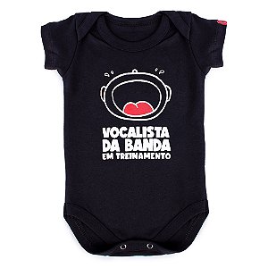 Body Bebê Pequeno Vocalista Preto