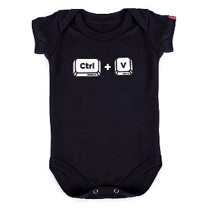 Body Bebê Cópia CTRL V Preto