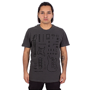 Camiseta Estonada Guitarra Deconstruction Preta.