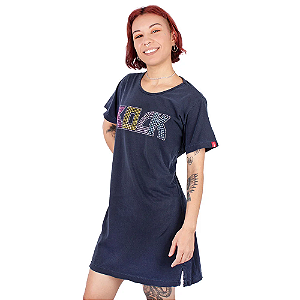 Vestido Tshirt Estonado Color Rock Azul