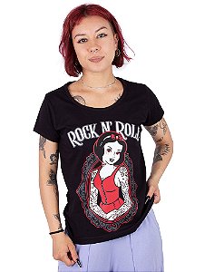 Camiseta Feminina Red Princesa Tattoo Preta