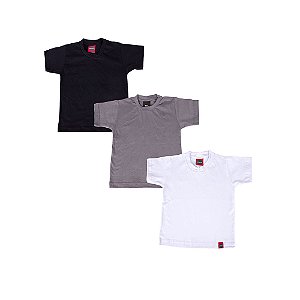 Pack 3 Camisetas Infantis Básicas