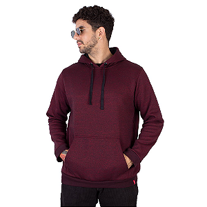 Moletom Canguru Básico Vinho Mesclado