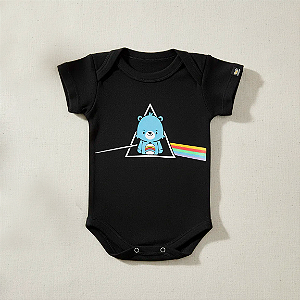 Body Bebê Pink Floyd The Bear Side Preto