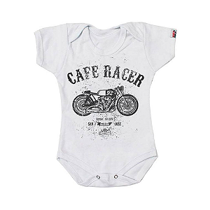 Body Bebê Moto Café Racer Branco
