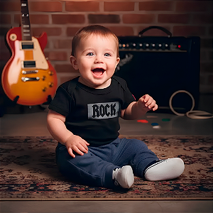 Body Bebê Rock Preto