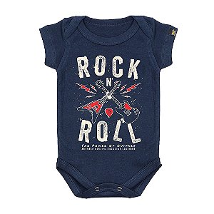 Body Bebê Guitarra Power Marinho