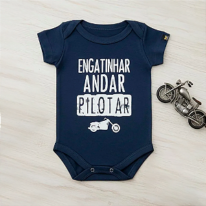 Body Bebê Pilotar Marinho