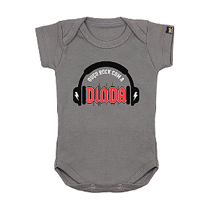 Body Bebê Rock Com a Dinda Cinza