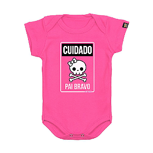 Body Bebê Pai Bravo Rosa