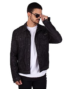 Jaqueta Jeans Lavado Básica Preta