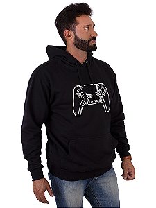 Moletom Canguru Controle Gamer Preto
