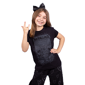 Camiseta Juvenil Metallica The Black Álbum Preta Oficial