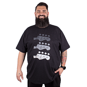 Camiseta Plus Size Baixo Triplo Preta Jaguar.