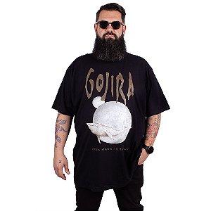 Camiseta Plus Size Gojira From Mars To Sirius Preta Oficial