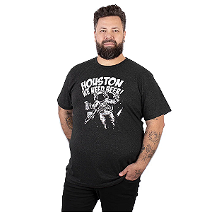 Camiseta Plus Size Cerveja Houston - Preta Jaguar.