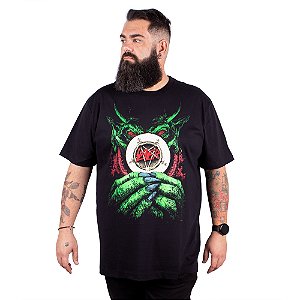 Camiseta Plus Size Slayer Devil Host Preta - Oficial