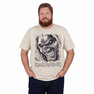 Camiseta Plus Size Iron Maiden Eddie Killers Bege - Oficial