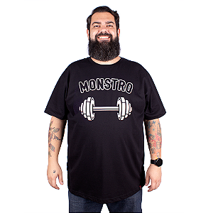 Camiseta Plus Size Monstro Preta.