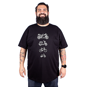 Camiseta Plus Size Moto Evolução Speed Preta.