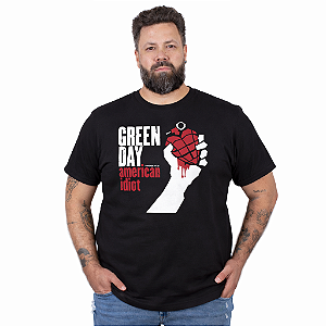 Camiseta Plus Size Green Day American Idiot Preta - Oficial