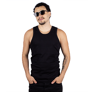 Regata Masculina Americana Canelada - Preta