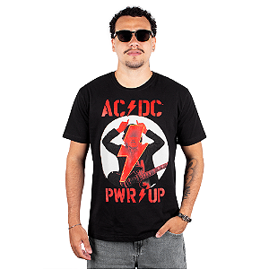 Camiseta ACDC Power Up Lightning Preta - Oficial