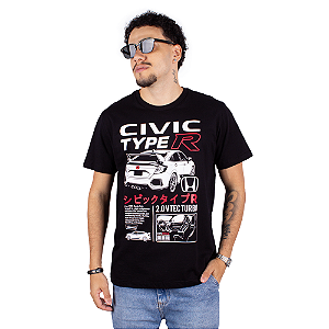 Camiseta Civic Type R - Preta.